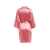 Wedding morning gowns, bride and bridesmaid bathrobes, female bathrobes, matte color, satin bathrobes, hemmed cuffs, bathrobes A9000D, uniform size Specification image